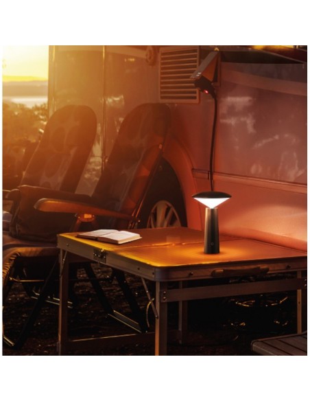 Lampe de table extérieure autonome noire - Fischer & honsel - Pinto Leluminaireled.com