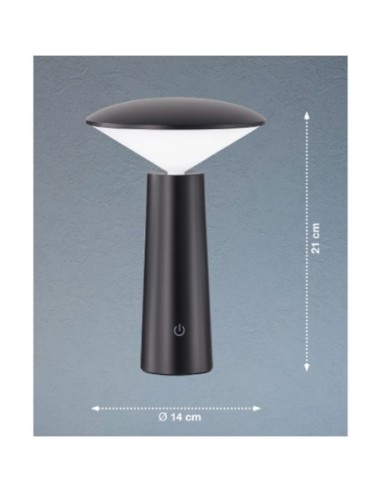 Lampe de table extérieure autonome noire - Fischer & honsel - Pinto Leluminaireled.com