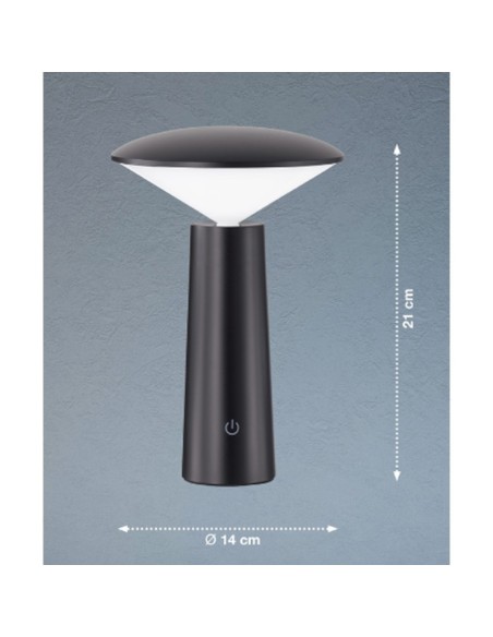 Lampe de table extérieure autonome noire - Fischer & honsel - Pinto Leluminaireled.com