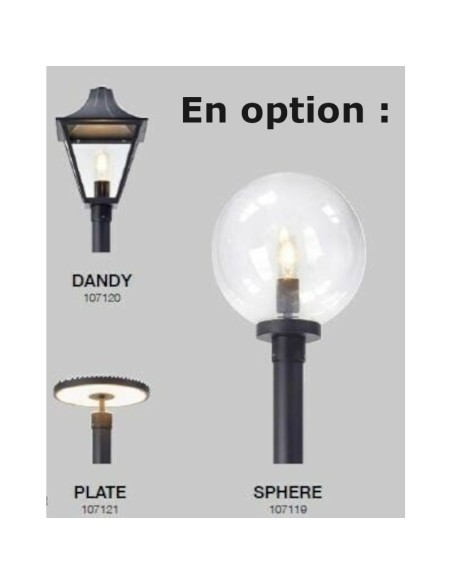 Poteau/mat extérieur en aluminium noir - Markslöjd - Arctic Leluminaireled.com