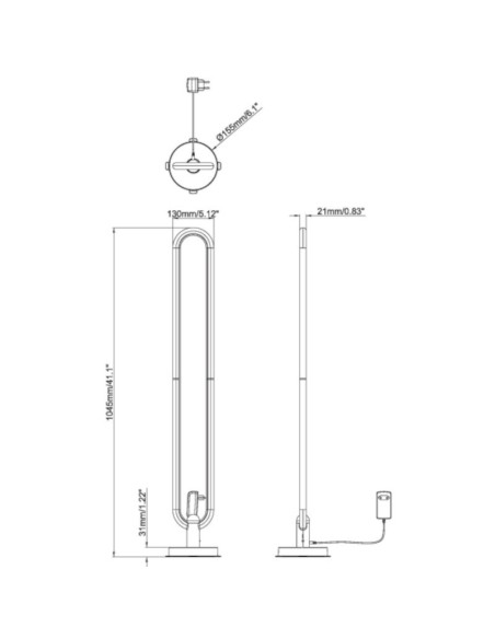 Lampadaire Led 20 Watts dimmable RGB+WW - optonica Leluminaireled.com