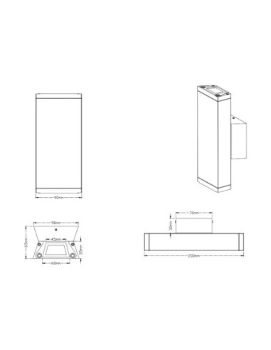 Applique murale Led extérieure bi-directionnelle - Trio - Colorado Leluminaireled.com