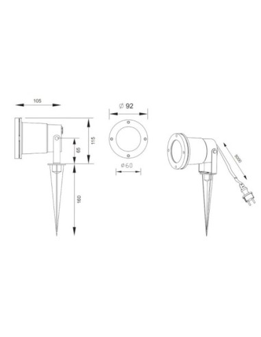 Spot Led étanche 1x Gu10 - Trio - Ubangi Leluminaireled.com