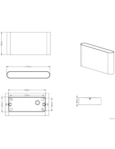 Applique extérieure  étanche bi-directionnelle anthracite -Trio - Thames II Leluminaireled.com