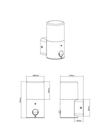 Applique murale extérieure anthracite avec ou sans détecteur - Trio - Hoosic Leluminaireled.com