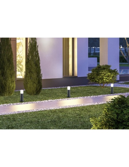 Borne extérieure 30 cm anthracite avec ou sans détecteur - Trio - Hoosic Leluminaireled.com