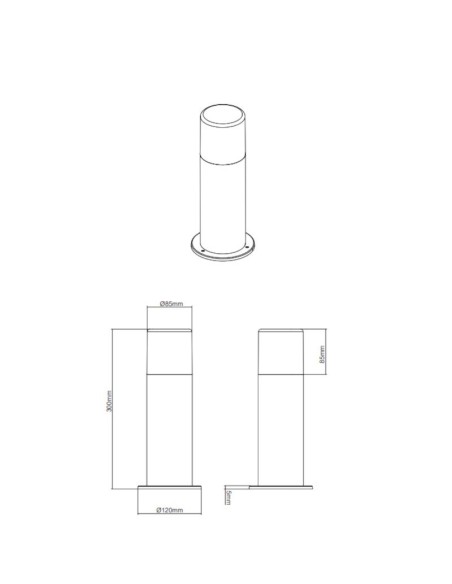 Borne extérieure 30 cm anthracite avec ou sans détecteur - Trio - Hoosic Leluminaireled.com