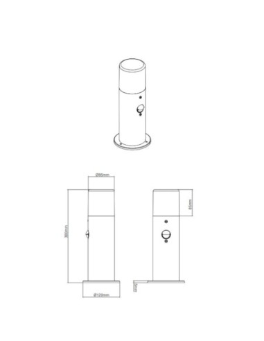 Borne extérieure 30 cm anthracite avec ou sans détecteur - Trio - Hoosic Leluminaireled.com