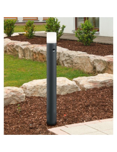 Borne extérieure 80 cm anthracite avec détecteur - Trio - Hoosic Leluminaireled.com