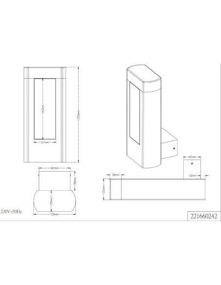 Applique murale extérieure  - Trio - Rhine Leluminaireled.com
