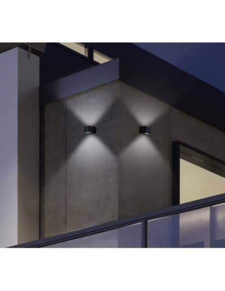 Applique murale Led extérieure noire bi-directionnelle - Trio - Rosario Leluminaireled.com