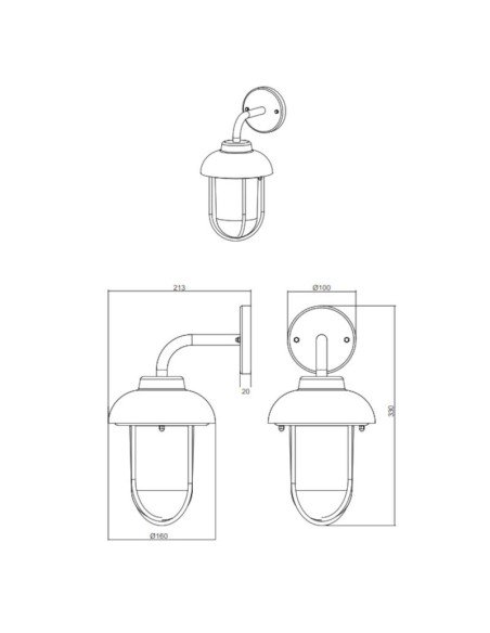 Applique murale extérieure rouille culot E27 - Trio - Duero Leluminaireled.com