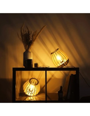 Lampe de table Led bois Atome- Atelier Loupiote Leluminaireled.com