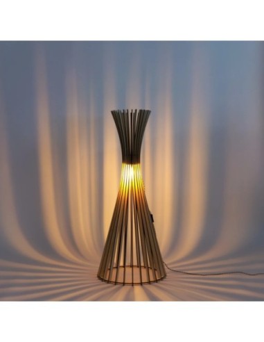 Lampadaire Led bois Tipi - Atelier Loupiote Leluminaireled.com