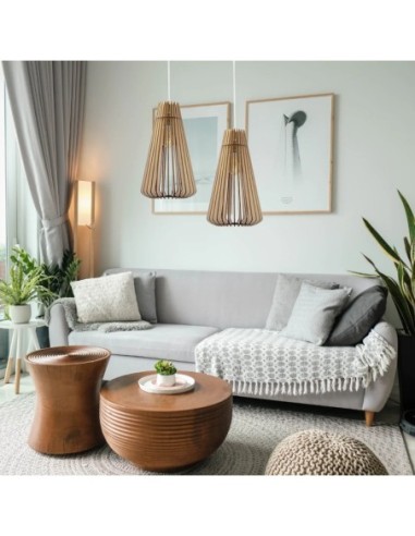 Suspension Led bois Andromède - Atelier Loupiote Leluminaireled.com