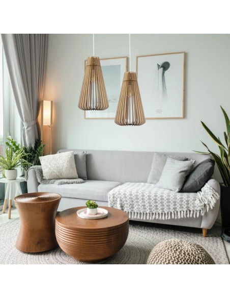 Suspension Led bois Andromède - Atelier Loupiote Leluminaireled.com