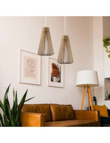 Suspension Led bois Andromède - Atelier Loupiote Leluminaireled.com