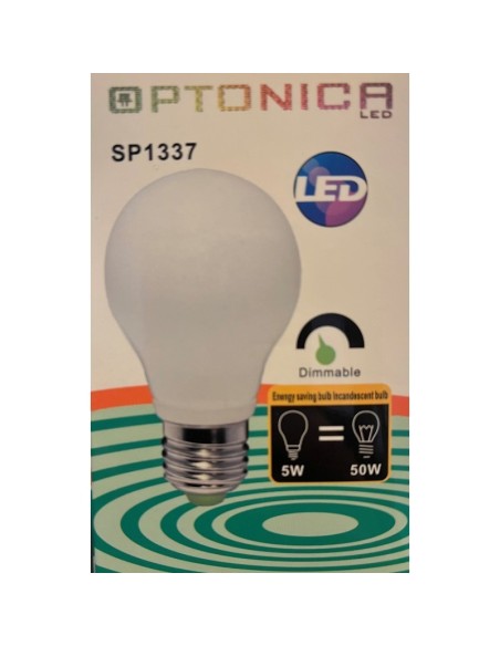 Ampoule Led E27 dimmable 5 W blanc chaud - optonica Leluminaireled.com
