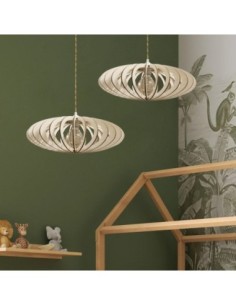 Suspension Led bois Mini Néo - Atelier Loupiote Leluminaireled.com 2