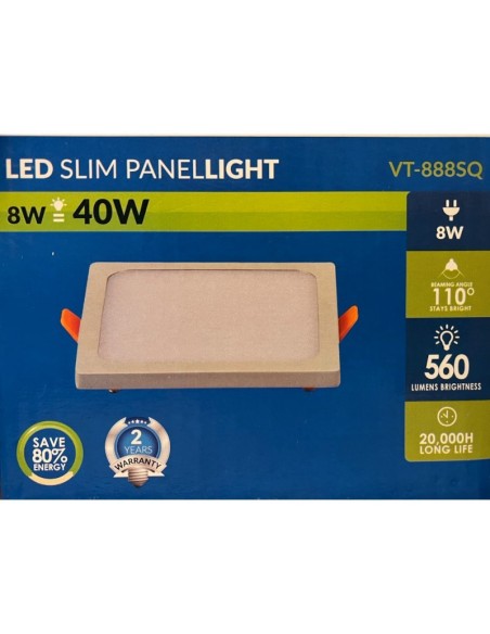 Downlight Led encastrable extra-plat 8W rectangulaire 4500K Leluminaireled.com