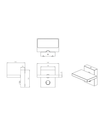 Applique Led extérieure orientable avec ou sans détecteur - Trio - Horton Leluminaireled.com