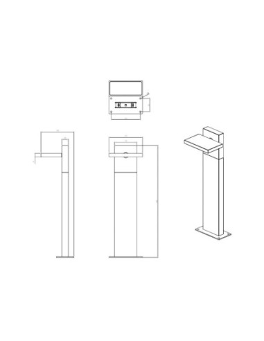 Borne Led extérieure orientable avec ou sans détecteur 50 cm- Trio - Horton Leluminaireled.com