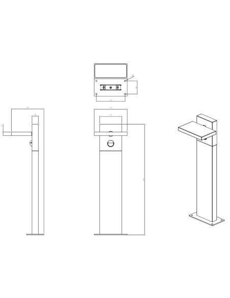 Borne Led extérieure orientable avec ou sans détecteur 50 cm- Trio - Horton Leluminaireled.com