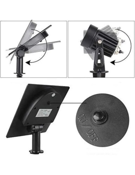 Lot de 4 spots solaires en aluminium noir - DDC Leluminaireled.com