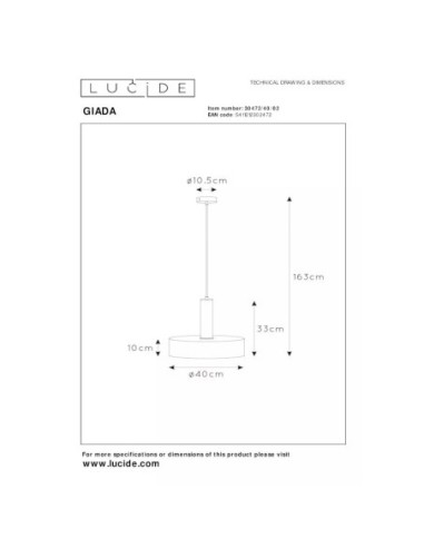 Suspension intérieure Led esthétique vintage - Lucide - Giada Leluminaireled.com