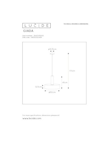 Suspension intérieure Led esthétique vintage - Lucide - Giada Leluminaireled.com