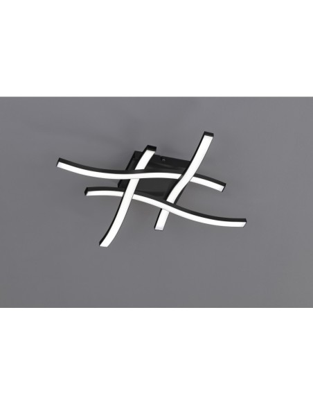 Plafonnier Led intégrée 4 sources lumineuses - Trio - Route IV noir Leluminaireled.com