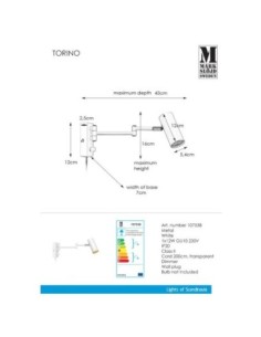 Applique murale intérieure Led dimmable orientable blanche - Markslöjd - Torino Leluminaireled.com 2