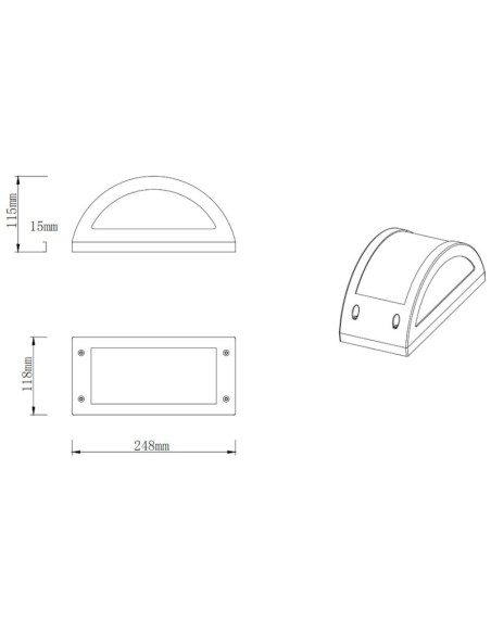 Applique Led extérieure 12W anthracite - Trio - Kendal Leluminaireled.com