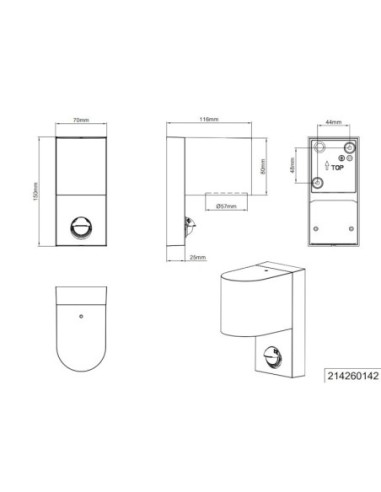 Applique extérieure aluminium avec détecteur ronde - Trio - Roya Leluminaireled.com