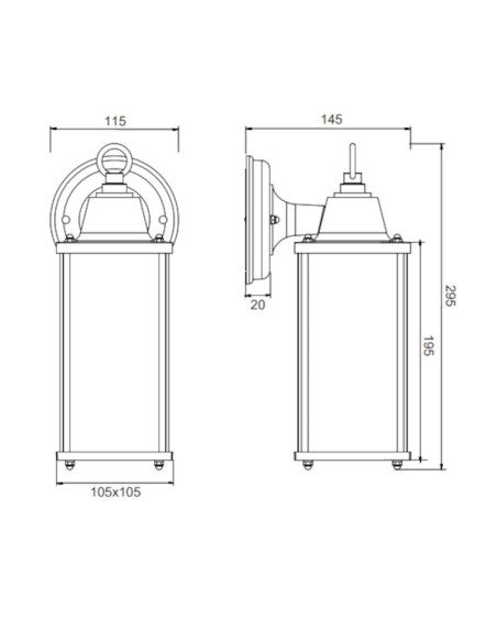 Applique murale extérieure culot E27 rouille - Trio - Olona Leluminaireled.com