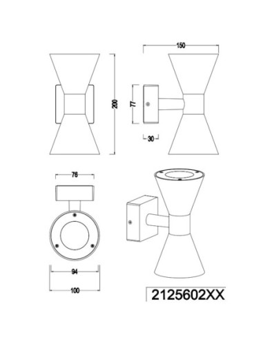Applique murale Led extérieure bi-directionnelle noire mat - Trio - Ardas Leluminaireled.com