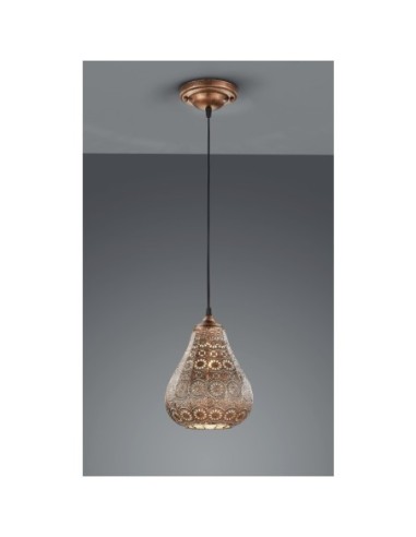 Suspension Led style oriental culot E14 cuivre - Trio - Jasmin Leluminaireled.com