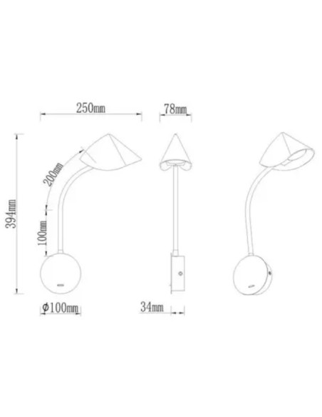 Applique murale Led liseuse orientable blanche - Mantra - Goa Leluminaireled.com
