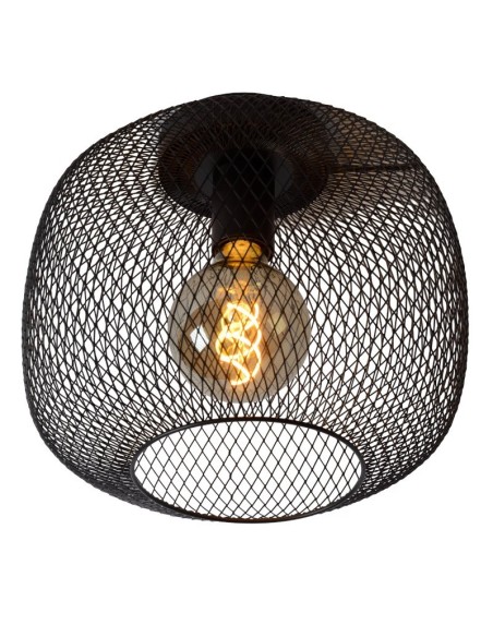 Plafonnier sphère résille métal noir - Lucide - Mesh Leluminaireled.com
