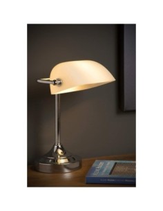 Lampe de table / bureau Led banquier blanche - Lucide - Banker Leluminaireled.com 2