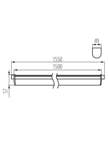 Luminaire Led industriel étanche chainable - Kanlux- Nome Leluminaireled.com