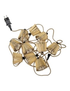 Guirlande lumineuse étanche cable 10 ampoules cordon jute cable - New Garden - Okinawa Leluminaireled.com