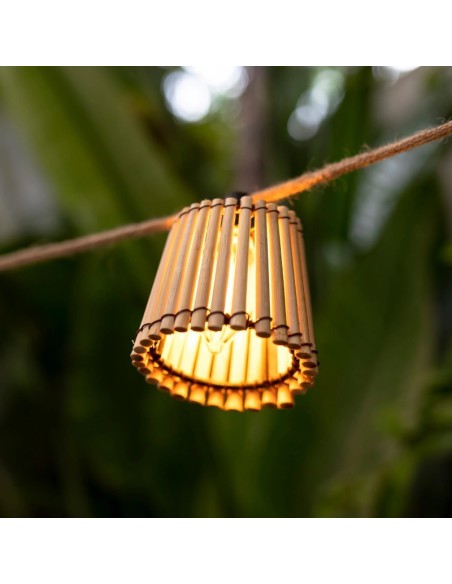 Guirlande lumineuse étanche cable 10 ampoules cordon jute cable - New Garden - Okinawa Leluminaireled.com