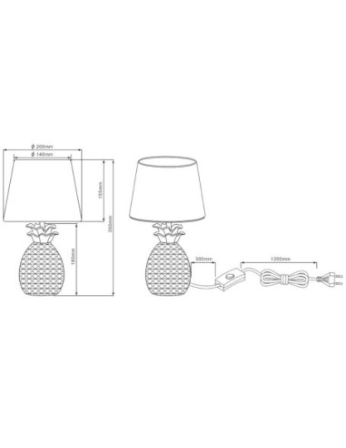 Lampe de table Led dorée - Trio - Pineapple Leluminaireled.com