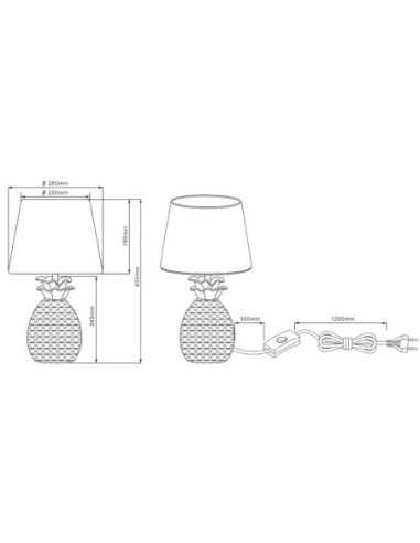 Lampe de table Led dorée - Trio - Pineapple Leluminaireled.com