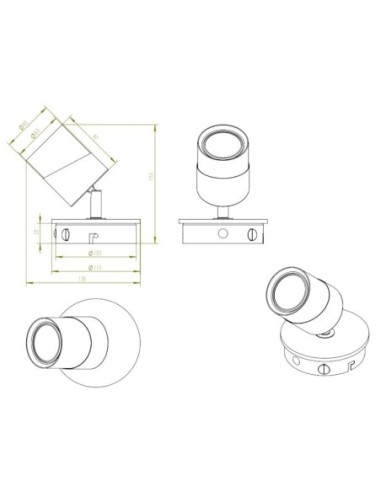 Applique Led culot GU10 support et douille bois métal noir - Trio - Aruni I Leluminaireled.com