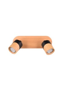 Applique Led culot GU10 support et douille bois métal noir - Trio - Aruni II Leluminaireled.com