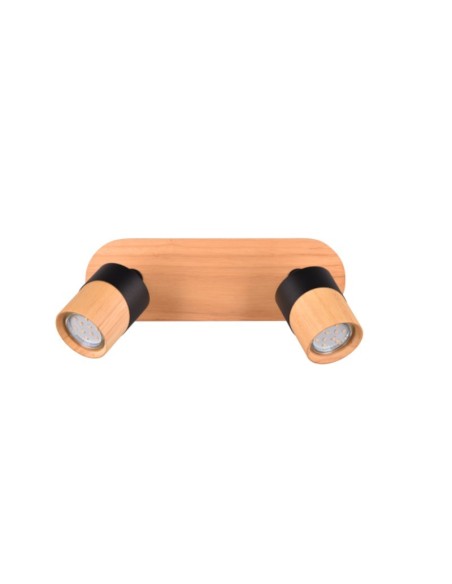 Applique Led culot GU10 support et douille bois métal noir - Trio - Aruni II Leluminaireled.com