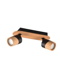 Applique Led culot GU10 support et douille bois métal noir - Trio - Aruni II Leluminaireled.com 2