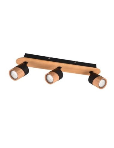 Applique Led culot GU10 support et douille bois métal noir - Trio - Aruni III Leluminaireled.com
